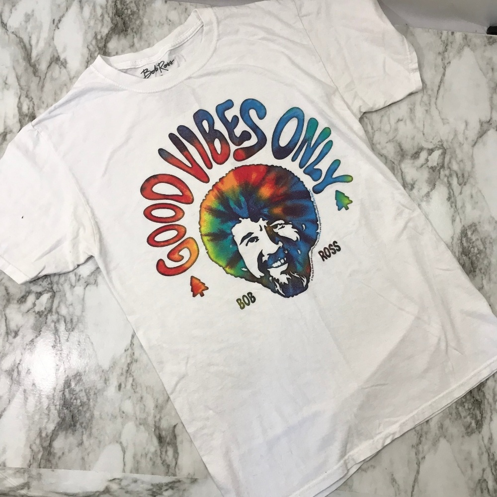 Bob Ross Good Vibes Only T-Shirt Size Small